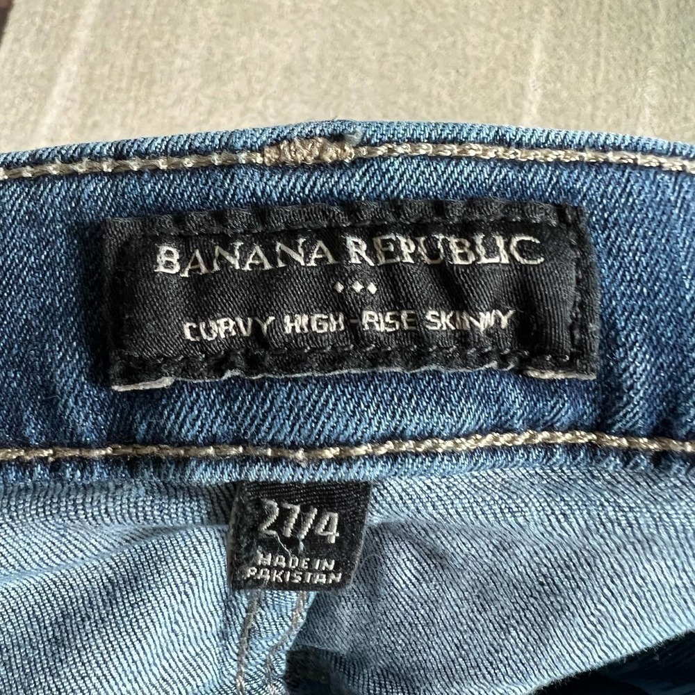 BANANA Republic Factory Curvy High Rise Skinny Jeans Side Stripe Women's 27/4 - Picture 6 of 7